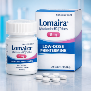 Lomaira Low-Dose Phentermine tablets for appetite support and wellness balance
